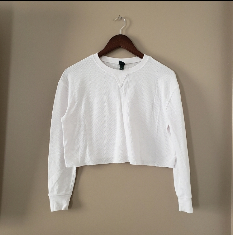 White Cropped Long Sleeve